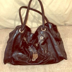 Furla Italian leather hand bag. Onyx black,